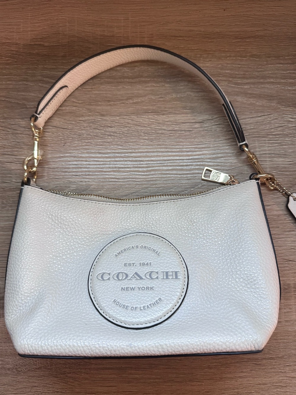 Authentic Coach Pebble Leather Shoulder Bag | 3 Straps | Ivory/Cream